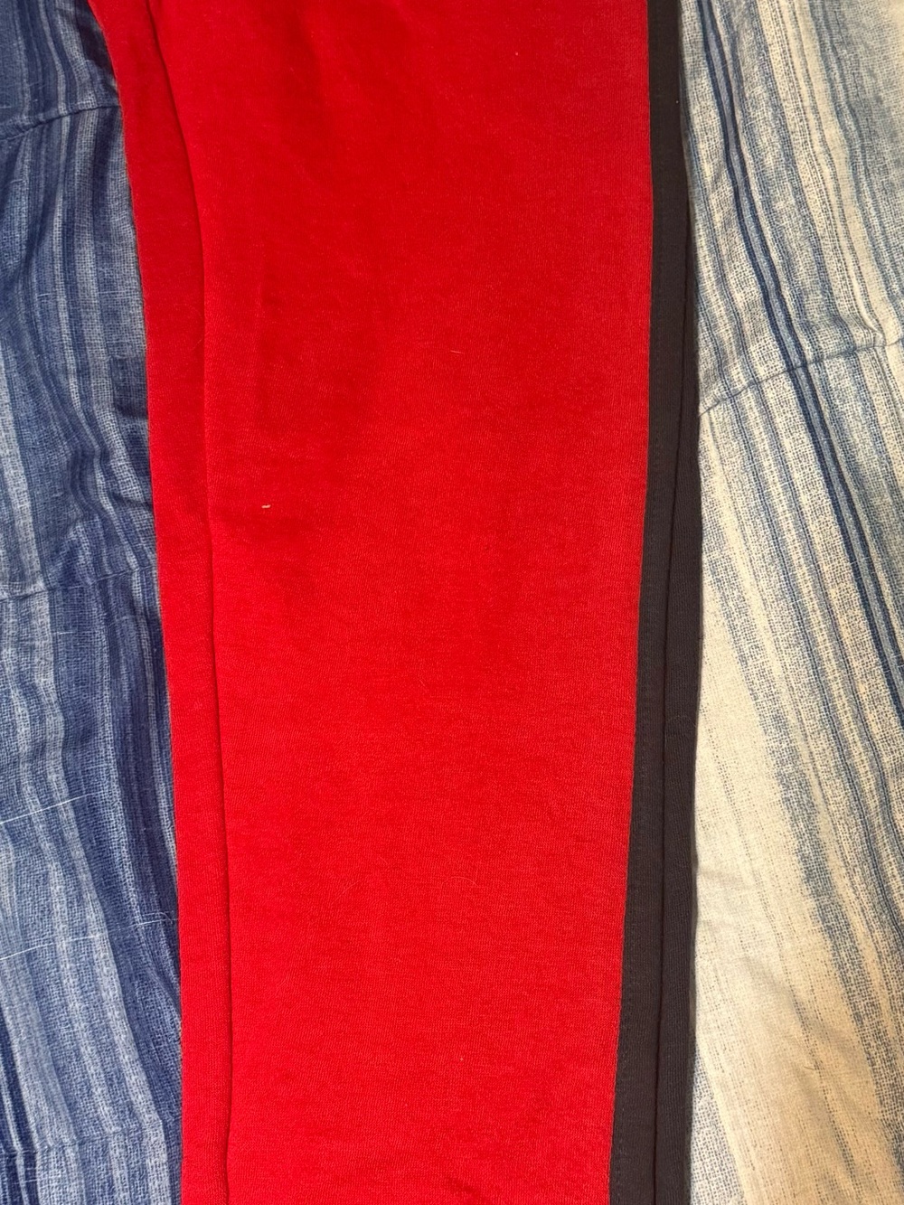 Tommy Hilfiger Kids Red Joggers with Black Side Stripe